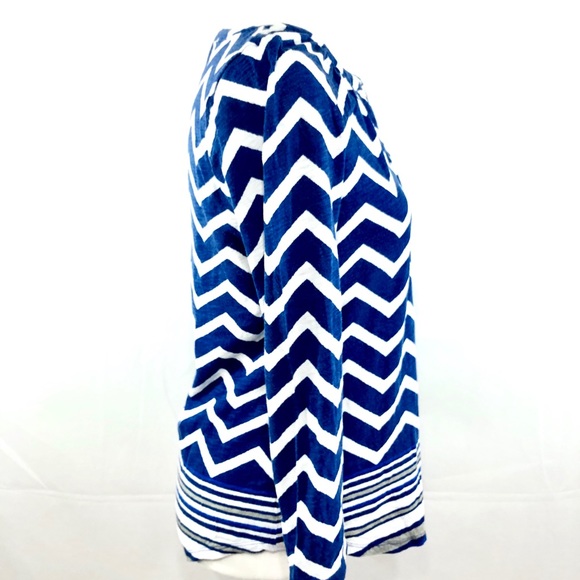 Lucky Brand Chevron Striped Henley Top Tee Size S - Picture 5 of 8